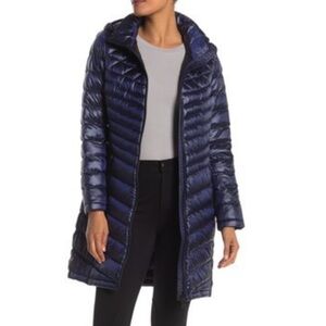 Calvin Klein packable lightweight down Women's Navy Puffer longline Coat Large